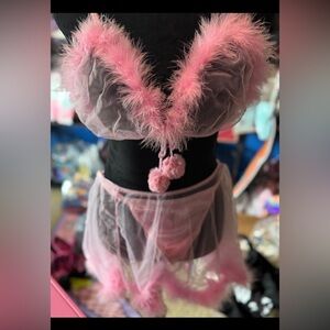 Marabou three-piece lingerie set Sugar Thrillz